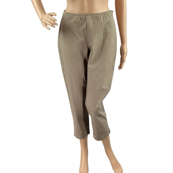 Eileen Fisher Petite Slim Ankle Pant Taupe Organic Cotton PS - Picture 1 of 7